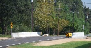 Bridge with concrete barriers