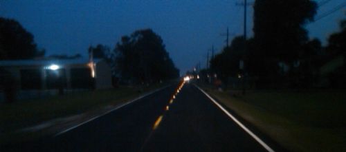 Nightime photo of road