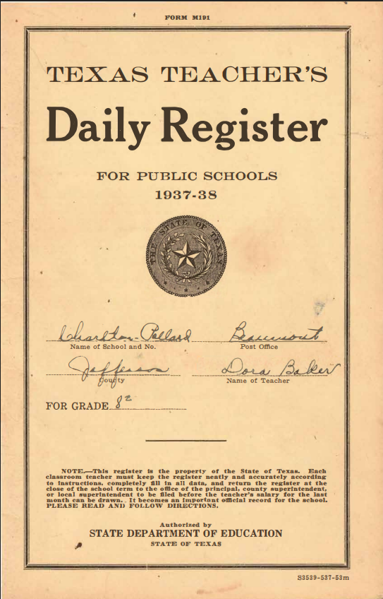 Old journal cover that says Daily Register