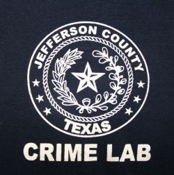 Jefferson County Texas seal with Crime Lab printed below.