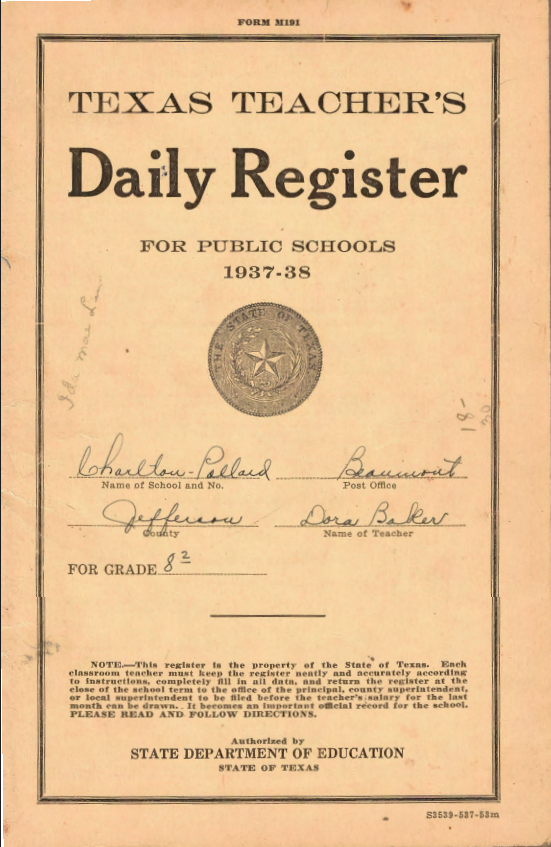 Cover of journal that says Daily Registers